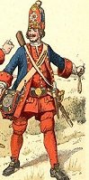 Prussian grenadier in 1713,
picture by Knotel