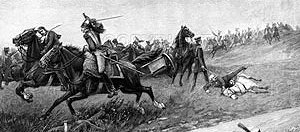 Blucher on the ground.
Battle of Ligny.