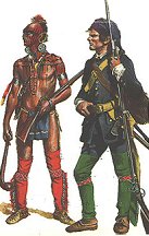 Shawnee Indian and 
a French soldier in America.
Picture by ?