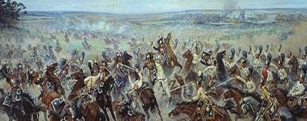 1807: French cuirassiers 
vs Russian heavy cavalry.
Picture by Viktor Mazurovsky.