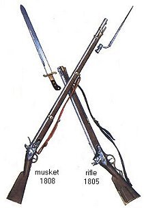 Russian bayonets, musket, and rifle
of the Napoleonic Wars.
Picture by Oleg Parkhaiev, Russia.