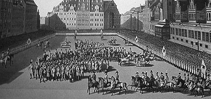 Allies parade in Leipzig.