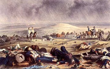 Killed and wounded soldiers
on the battlefield at Borodino.