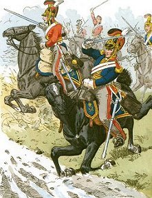 Household Cavalry in 1815.
Left: Life Guards
Right: Horse Guards.
Picture by Knotel.