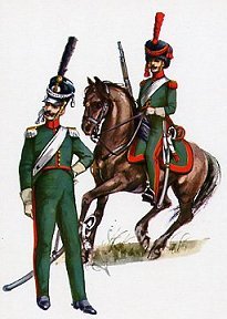private of centre company
and private of elite company
of 1st Chasseur Regiment
in 1810-1812.