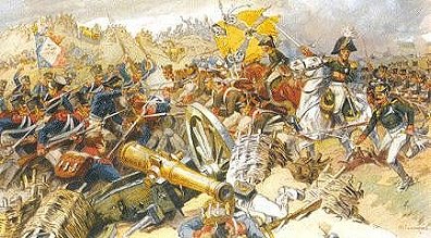 French and Russians in
bayonet fight for the
Great Redoubt.
Battle of Borodino.