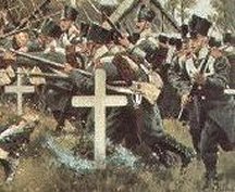 Prussian infantry on cemetery