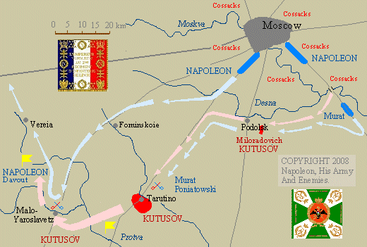 Map of Kutusov's maneuver