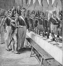 Russian and French Guard
at the table for the
brotherly feast.