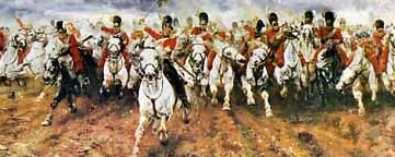 Charge of Union Brigade (Scots Greys).