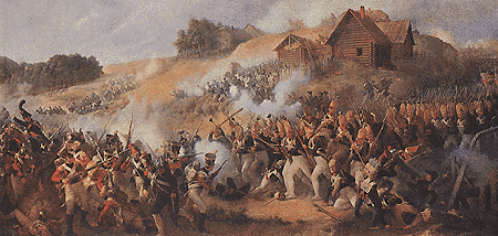 Pavlovsk Grenadiers routing
Swiss infantry in Kliastitzi
in 1812.