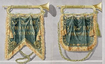 French cavalry trumpets.
Projet de règlement sur l'habillement 
du mjr Bardin. Paris, Musée de l'Armée.