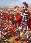 Julius Caesar in battle, by Mark Churms