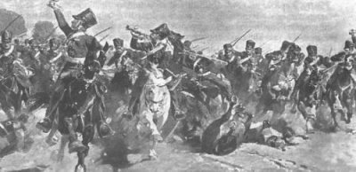 Charge of Prussian 
dragoons, picture by Becker.