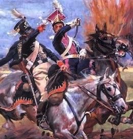 Napoleon's lighthorseman vs Prussian 
hussar. By W. Kossak