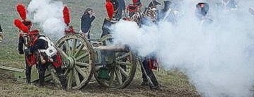 French cannon and gunners
at Borodino, picture by Korfilm