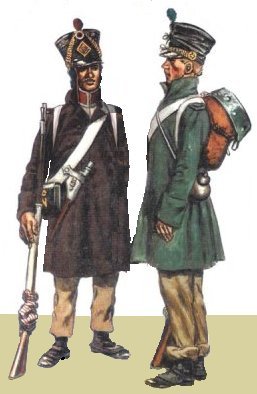 French infantrymen in campaign dress, by Funcken