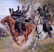 Charge of Prussian hussars, 
by Knotel